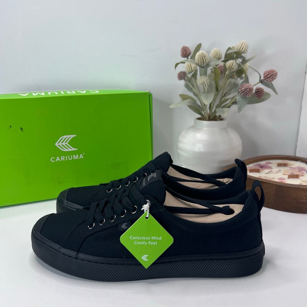 Cariuma OCA Low Casual Canvas Sneaker Black Women's 11 NWB